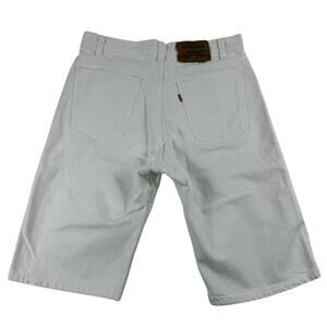Vintage Levis White Denim Orange Tab 90s Jean Shorts Size 31 (12" Inseam)